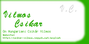 vilmos csikar business card