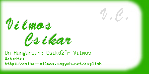 vilmos csikar business card